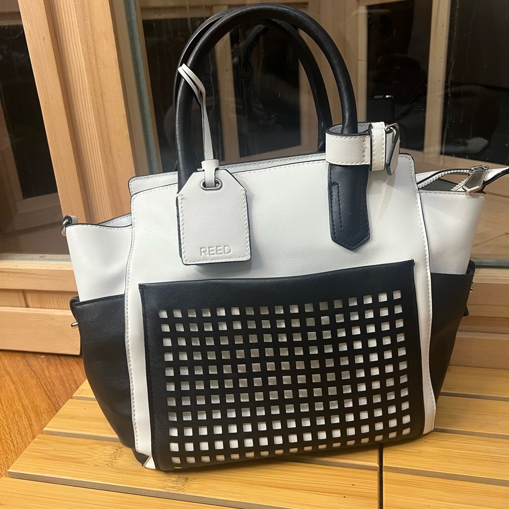 Reed Krackoff Atlantique perforated black and white Handbag - Picture 2 of 14